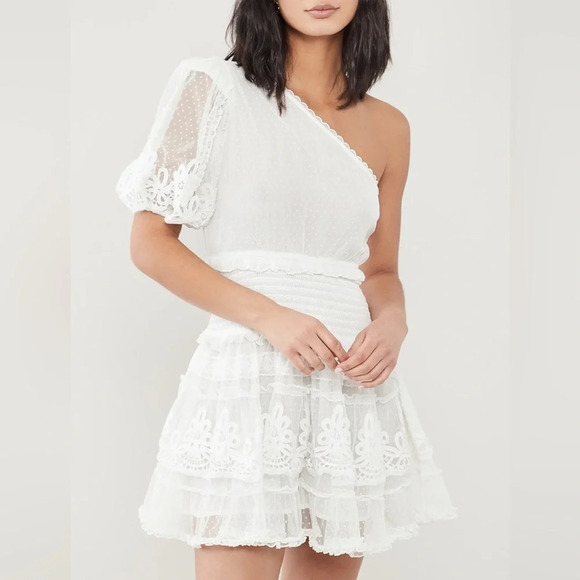 Rococo sand white short cocktail mini dress XS RETROFETE - Picture 1 of 4